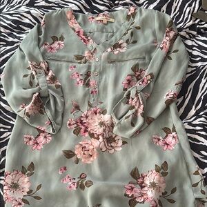 Floral Green Blouse
